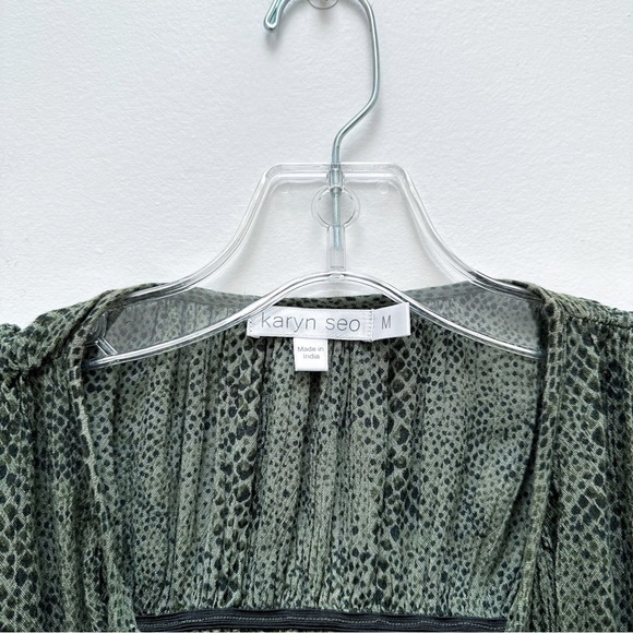 Anthropologie Snake Print Peasant Blouse - Picture 2 of 8